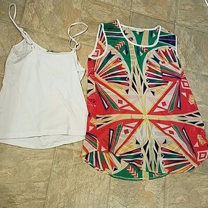 tank top and silken shirt